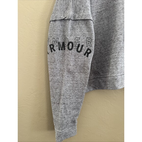 Under Armour Women’s 1/4 Zip XL Gray Fleece Oversized Hoodie Pullover 1351806 - Picture 7 of 10